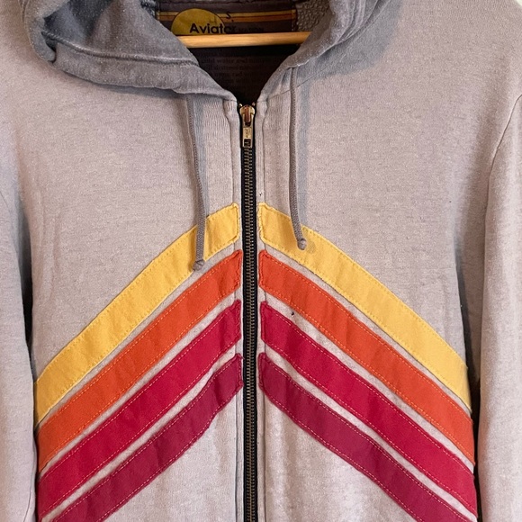 Aviator Nation Nova Hoodie in Grey/Red VERY RARE zip up sweatshirt size Small S - Picture 5 of 16
